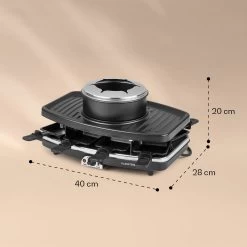 Entrecote 2-in-1 Raclettegrill & Fondue Naturstein 1100W 8 Personen -Klarstein 10022268 yy 0006 logo