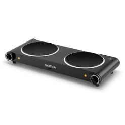 Captain Cook² Doppel-Kochplatte Infrarot 2400W Edelstahl Schwarz -Klarstein 10027877 yy 0006 titel Klarstein Captain Cook Doppel Kochplatte