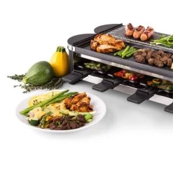 Tenderloin 50/50 Raclette-Grill 1200W 8 Personen Naturstein & Grill -Klarstein 10028578 yy 0006 logo 06 Klarstein Tenderloin Raclette Grill