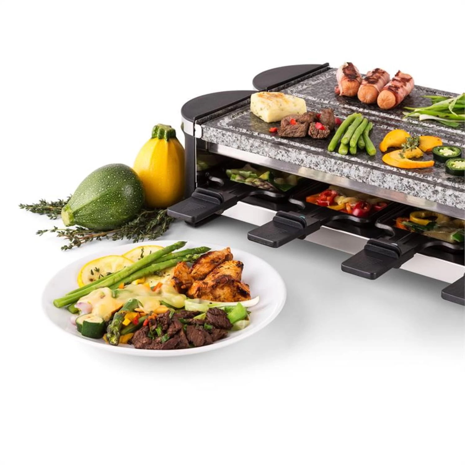 Tenderloin 100 Raclette-Grill 1200 W (2x600W) 8 Personen 2x Naturstein 8 Tenderloin 100 Raclette-Grill 1200 W (2x600W) 8 Personen 2x Naturstein – Bild 6