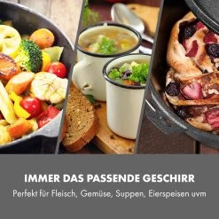 Hotrod 45 Dutch Oven BBQ-Topf 4,5 Qt / 4 Liter Gusseisen Schwarz -Klarstein 10029165 de 0003 logo