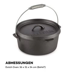 Hotrod 85 Dutch Oven BBQ-Topf 9 Qt / 8,5 Liter Gusseisen Schwarz -Klarstein 10029167 de 0008 logo