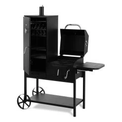 Fleischbrocken Holzkohlegrill Smoker Räucherofen BBQ-Grill Schwarz -Klarstein 10030554 yy 0007 front Professional charcoal grill and smoker