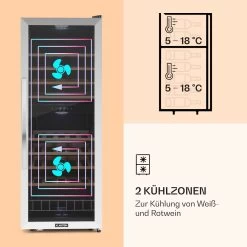 Vinamour 54 Duo Weinkühlschrank 2 Zonen 148 Ltr 54 Fl Touch-Display -Klarstein 10030714 de 0003 logo
