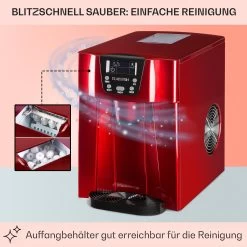 Ice Volcano 2G Eismaschine LED 12kg Je 24h 2l 6-12min Rot -Klarstein 10030849 DE 0005 usp