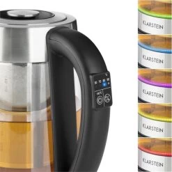 Ostfriese Wasserkocher 2-in-1 Teekocher 1,7L 2200W LED Edelstahl Glas -Klarstein 10031479 yy 0004 detail Klarstein Ostfriese Wasserkocher Edelstahl Glas