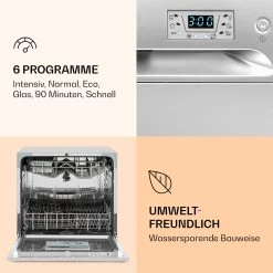 Amazonia 8 Geschirrspülmaschine 1620 Watt 8 Maßgedecke 49 DB Aquastop -Klarstein 10031524 de 0004 logo