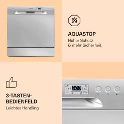 Amazonia 8 Geschirrspülmaschine 1620 Watt 8 Maßgedecke 49 DB Aquastop -Klarstein 10031524 de 0005 logo