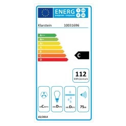 Secret Service Deckenhaube Dunstabzugshaube 220W Touch Glas LED Weiß -Klarstein 10031696 energy label