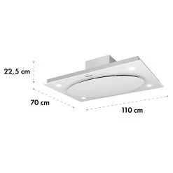 Secret Service Deckenhaube Dunstabzugshaube 220W Touch Glas LED Weiß -Klarstein 10031696 yy 0008 logo Klarstein Secret Service Dunstabzugshaube weiss
