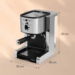 Passionata 20 Espressomaschine 20 Bar 6 Tassen 1,25 Liter Milchschaum -Klarstein 10031702 yy 0008 logo