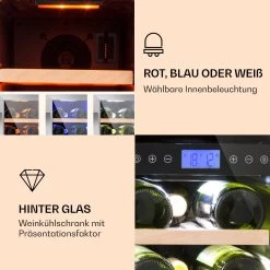 Vinovilla 17 Built-In Duo Weinkühlschrank 2 Zonen 53l 17 Fl. Glastür -Klarstein 10032030 de 0003 logo