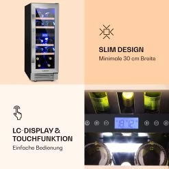 Vinovilla 17 Built-In Duo Weinkühlschrank 2 Zonen 53l 17 Fl. Glastür -Klarstein 10032030 de 0005 logo