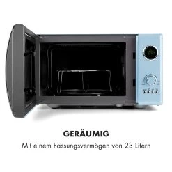Fine Dinesty 2-in-1-Mikrowelle: 23l 800W / Grill: 1000W Blau -Klarstein 10032201 de 0006 logo