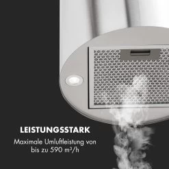 Barett Inselabzugshaube Ø35cm Umluft 558 M³/h LED Aktivkohlefilter -Klarstein 10032301 de 0003 logo