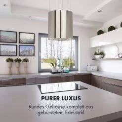 Barett Inselabzugshaube Ø35cm Umluft 558 M³/h LED Aktivkohlefilter -Klarstein 10032301 de 0004 logo