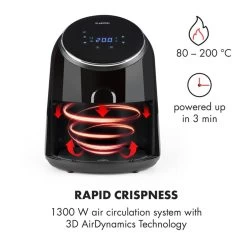 AirVital Heißluftfritteuse 1300W 2,5l CeraPlus-Antihaft Touch Schwarz -Klarstein 10032332 yy 0004 logo Klarstein AirVital Heissluftfritteuse 1300W schwarz reedit