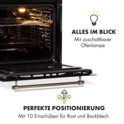 Victoria Einbaubackofen Retro-Design 9 Funktionen 50-250°C Schwarz -Klarstein 10032460 de 0007 logo