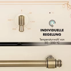 Victoria Einbaubackofen Retro-Design 9 Funktionen 50-250°C Elfenbein -Klarstein 10032485 de 0005 logo