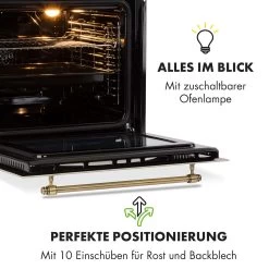 Victoria Einbaubackofen Retro-Design 9 Funktionen 50-250°C Elfenbein -Klarstein 10032485 de 0007 logo