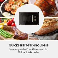 Victoria 20 Einbau-Mikrowelle, 20 L, 800 W, Grill: 1000 W, Schwarz -Klarstein 10032591 de 0006 logo