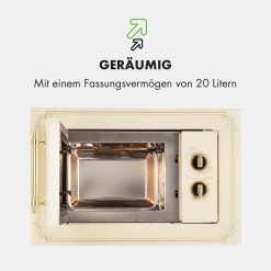 Victoria 20 Einbau-Mikrowelle, 20 L, 800 W, Grill: 1000 W, Elfenbein -Klarstein 10032592 de 0007 logo