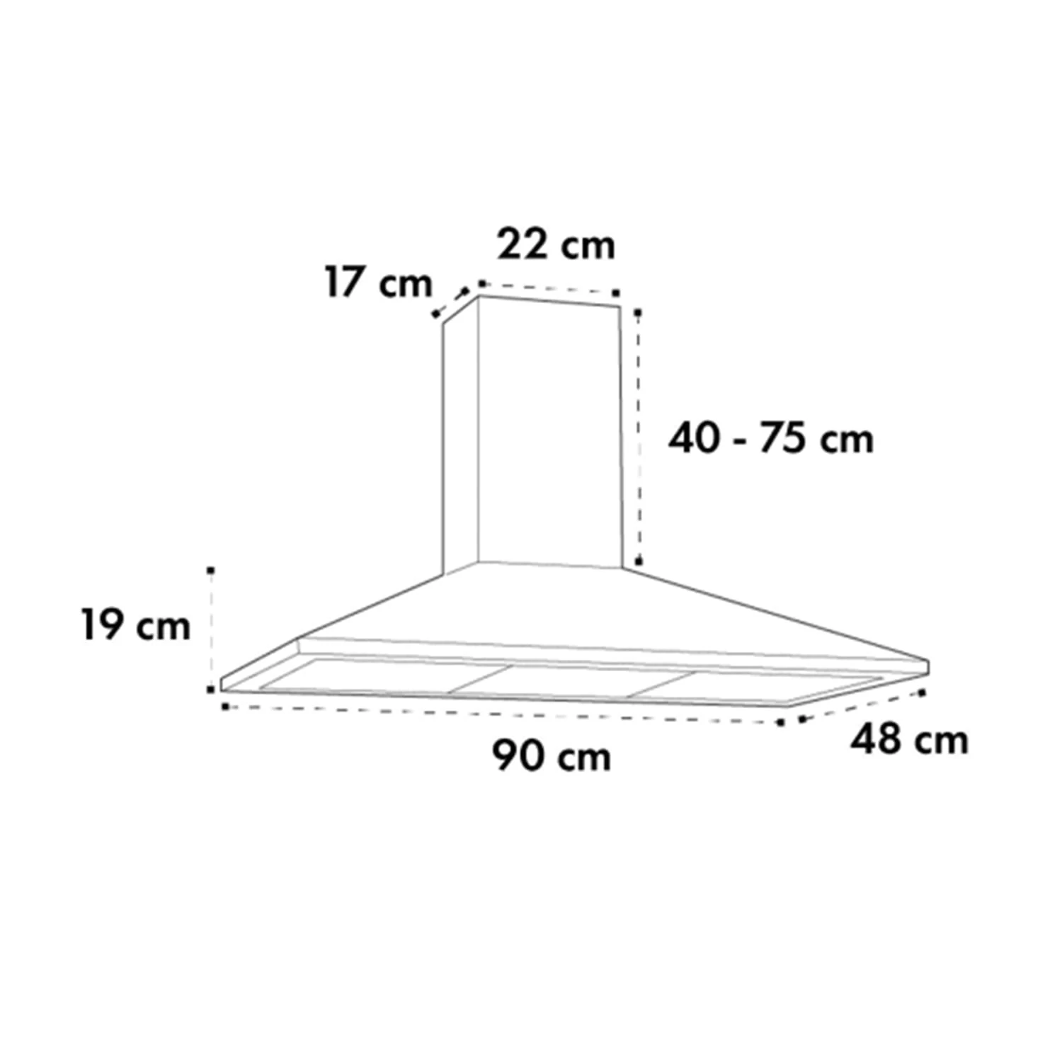 Zugspitze 90 Dunstabzugshaube Wandanbau 65W 330m³/h LED 9 Zugspitze 90 Dunstabzugshaube Wandanbau 65W 330m³/h LED – Bild 7