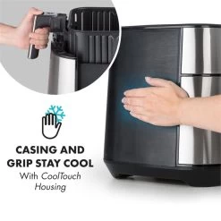 AeroVital Heißluftfritteuse 1700W 5,4 Liter Timer Edelstahl Silber -Klarstein 10032848 yy 0006 logo Klarstein AeroVital Heissluftfritteuse silber reedit