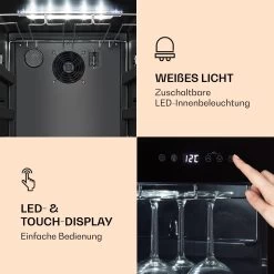 Bellevin 62 Weinkühlschrank 56 Flaschen 5-20°C EEC G -Klarstein 10032923 de 0003 logo