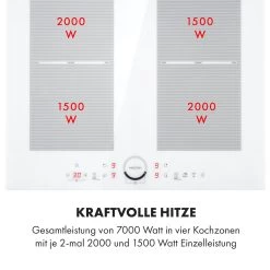 Delicatessa 60 Induktionskochfeld 4 Zonen 7000W Timer Weiß -Klarstein 10033027 de 0004 logo