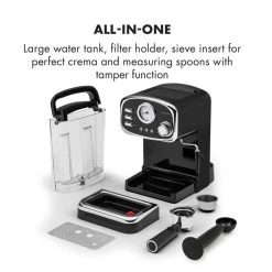 Espressionata Gusto Espressomaschine 1100W 15 Bar Druck Schwarz -Klarstein 10033209 yy 0008 logo Klarstein Espressionata Gusto Espressomaschine reedit