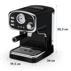 Espressionata Gusto Espressomaschine 1100W 15 Bar Druck Schwarz -Klarstein 10033209 yy 0009 logo Klarstein Espressionata Gusto Espressomaschine