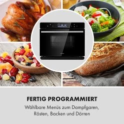 MasterFresh Dampfbackofen 230°C 24l Touch-Bedienfeld Schwarz -Klarstein 10033284 de 0007 logo