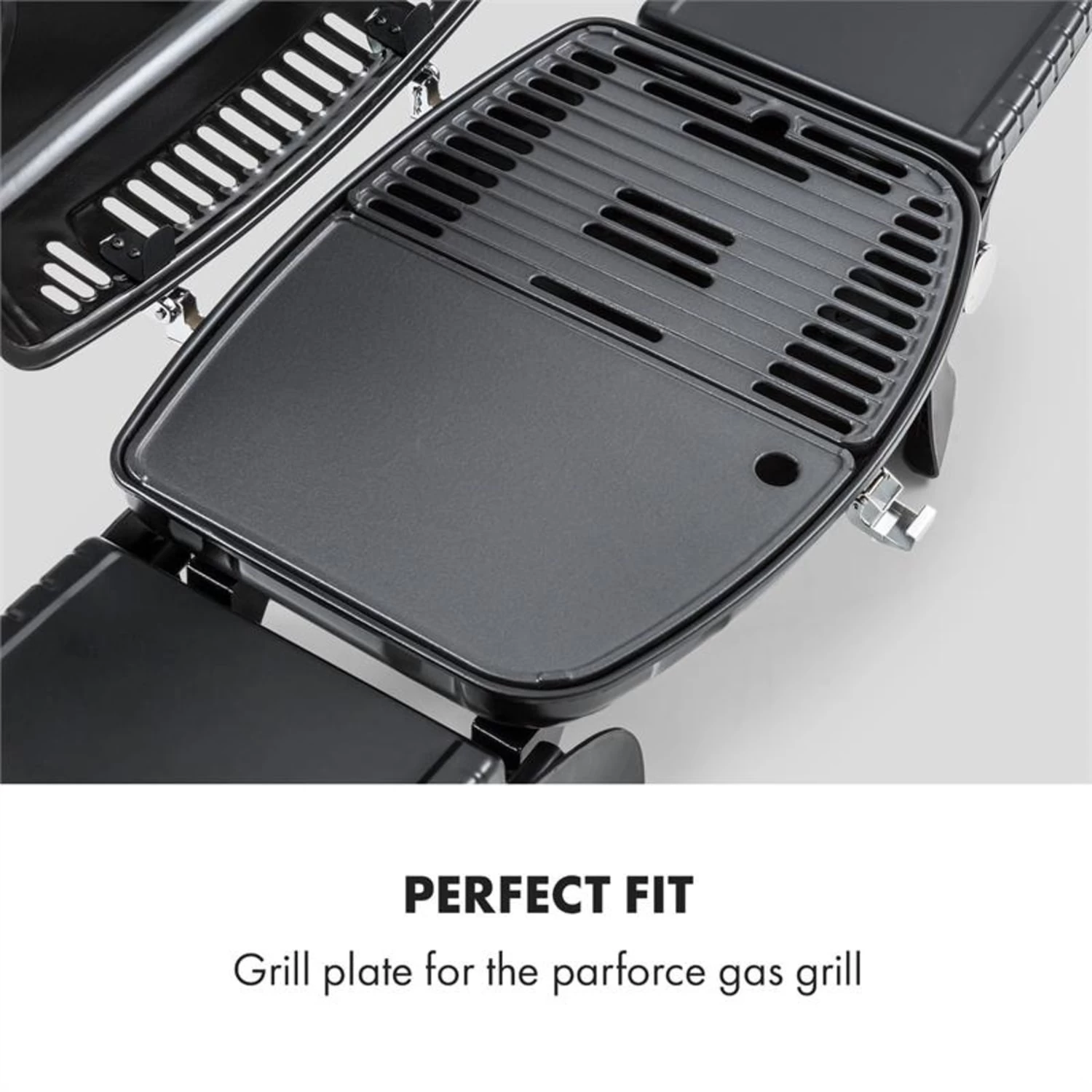 Parforce Grillplatte Glatt Zubehör Gusseisen Fettablauf Schwarz 4 Parforce Grillplatte Glatt Zubehör Gusseisen Fettablauf Schwarz – Bild 2
