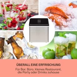 Clearcube Eiswürfelmaschine Klareis 13kg/24h Edelstahl Schwarz -Klarstein 10033350 de 0003 usp