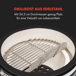 Queensize Kamado Grill Thermometer Abnehmbare Seitenteile Schwarz -Klarstein 10033377 de 0003 logo
