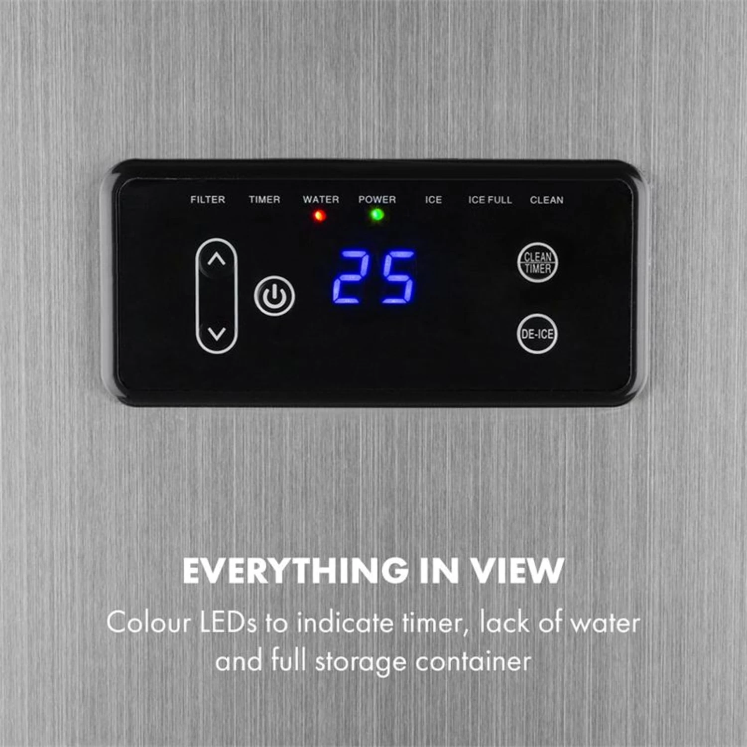 Glacial XL Profi-Eiswürfelmaschine 38kg/d 15l LED Edelstahl Schwarz – Bild 5