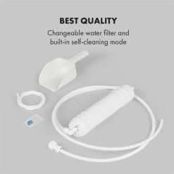 Glacial XL Profi-Eiswürfelmaschine 38kg/d 15l LED Edelstahl Schwarz -Klarstein 10033442 yy 0008 logo Klarstein Glacial XL Profi Eiswuerfelmaschine 15 L