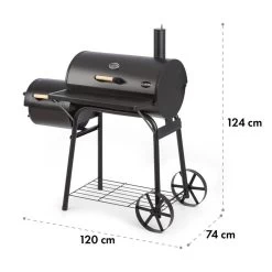 Beef Brisket Smoker Grill Holzkohlegrill/Smoker Edelstahl-Grill Mobil -Klarstein 10033460 yy 0009 logo Klarstein Beef Brisket Smoker Grill schwarz