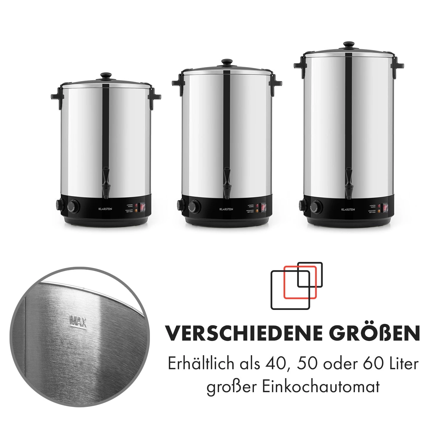 KonfiStar 50 Einkochautomat Getränkespender 2500W 50L Edelstahl 11 KonfiStar 50 Einkochautomat Getränkespender 2500W 50L Edelstahl – Bild 9