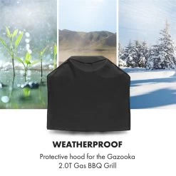Gazooka 2.0T Wetterschutzhaube 600D Canvas 30/70% PE/PVC Schwarz -Klarstein 10033535 yy 0003 logo Klarstein Gazooka Wetterschutzhaube schwarz