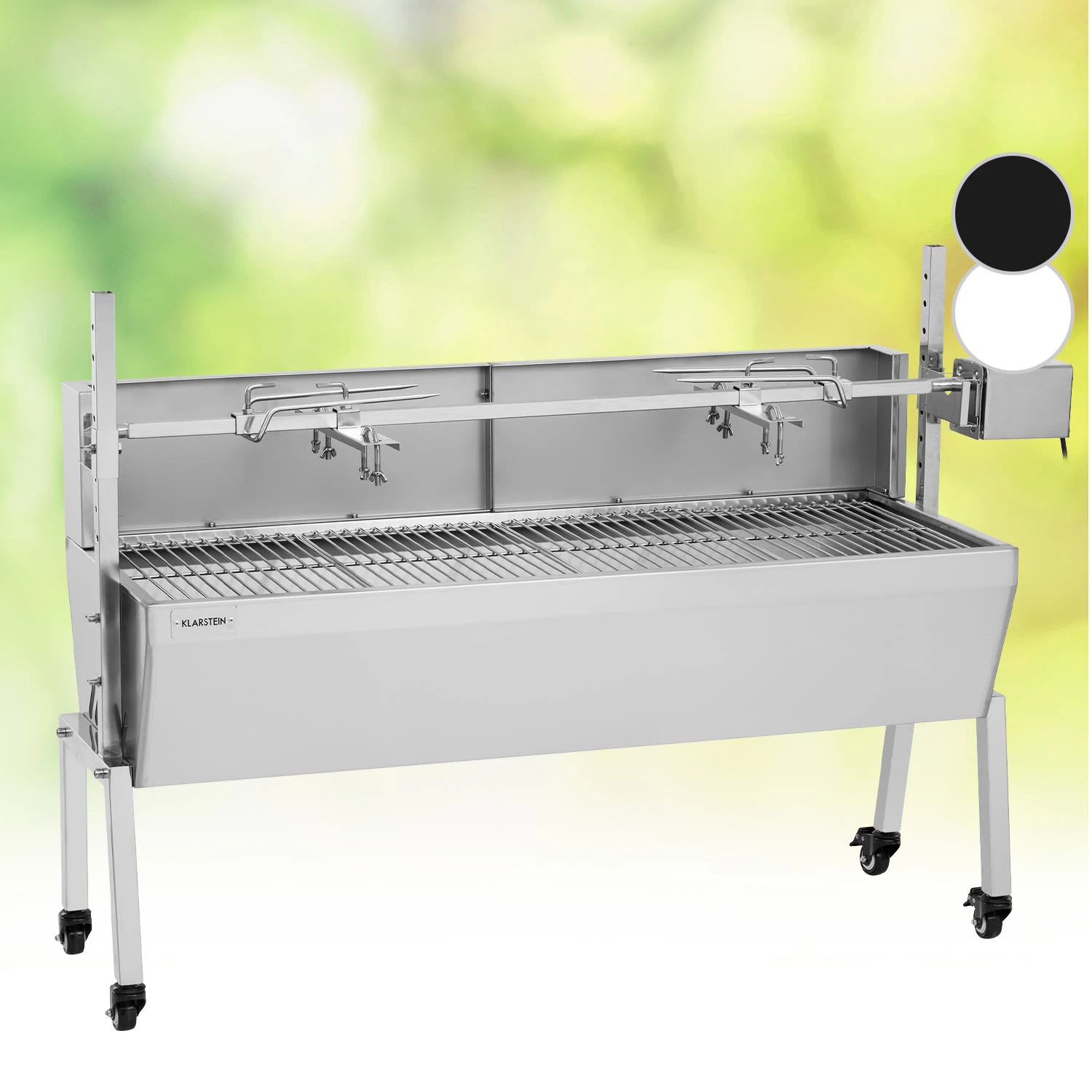 Sauenland Pro Spanferkelgrill Drehspieß 13W 4 Rollen Edelstahl 3 Sauenland Pro Spanferkelgrill Drehspieß 13W 4 Rollen Edelstahl