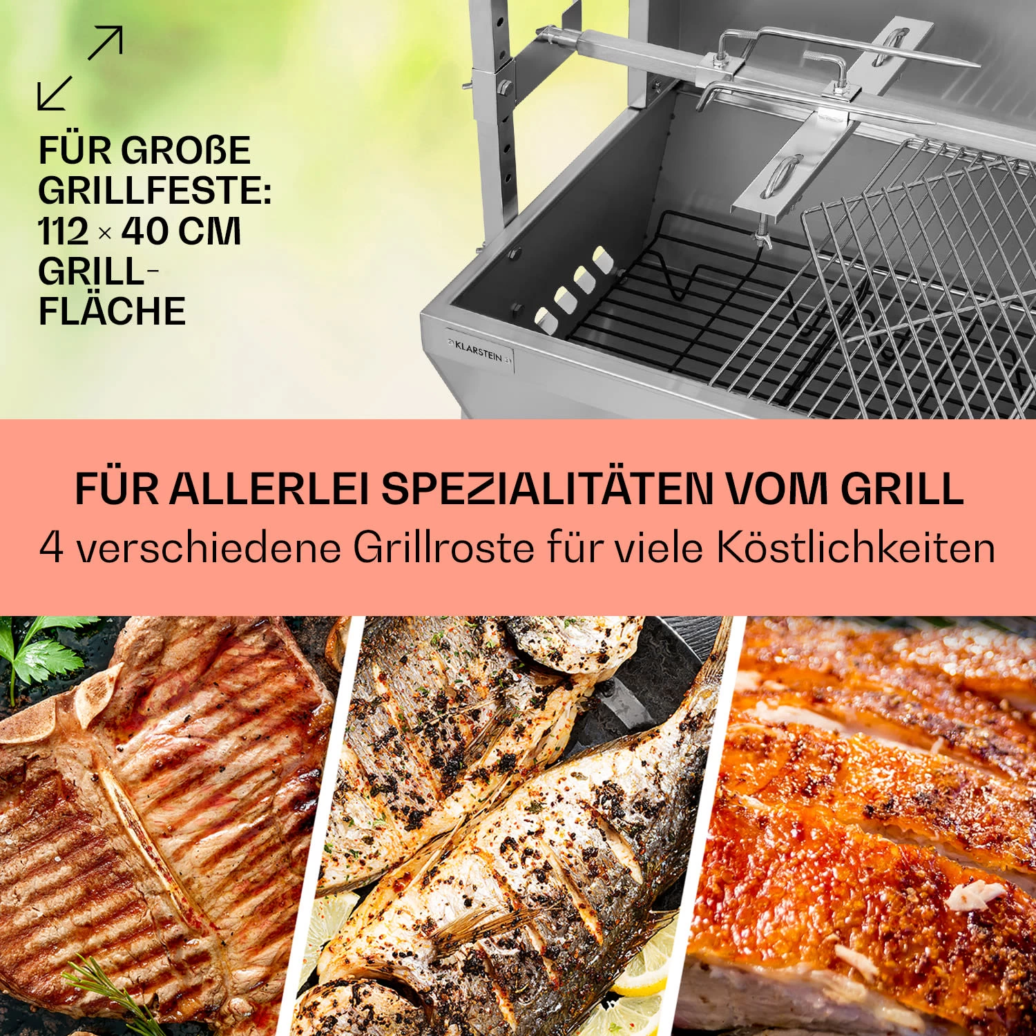 Sauenland Pro Spanferkelgrill Drehspieß 13W 4 Rollen Edelstahl 6 Sauenland Pro Spanferkelgrill Drehspieß 13W 4 Rollen Edelstahl – Bild 4
