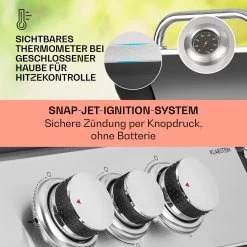 Tomahawk 3.1 S Gasgrill 3x3,6kW Brenner+2,7 KW 60x45cm Grill Edelstahl -Klarstein 10033567 de 0004 usp