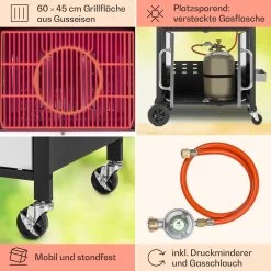 Tomahawk 3.1 S Gasgrill 3x3,6kW Brenner+2,7 KW 60x45cm Grill Edelstahl -Klarstein 10033567 de 0005 usp