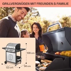 Tomahawk 3.1 S Gasgrill 3x3,6kW Brenner+2,7 KW 60x45cm Grill Edelstahl -Klarstein 10033567 de 0006 usp