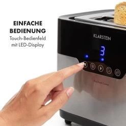 Arabica Toaster 920W LED-Display Touch-Bedienfeld Edelstahl -Klarstein 10033728 de 0003 logo