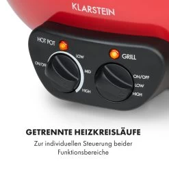 Szechuan Hot Pot Und Grillplatte 5l Vol. 1350 W, 600 W Rot -Klarstein 10033779 de 0003 logo
