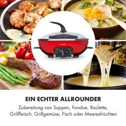 Szechuan Hot Pot Und Grillplatte 5l Vol. 1350 W, 600 W Rot -Klarstein 10033779 de 0005 logo