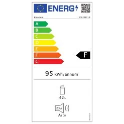 Brooklyn 42 Mini-Kühlschrank Glastür LED Ablage -Klarstein 10033821 energy label